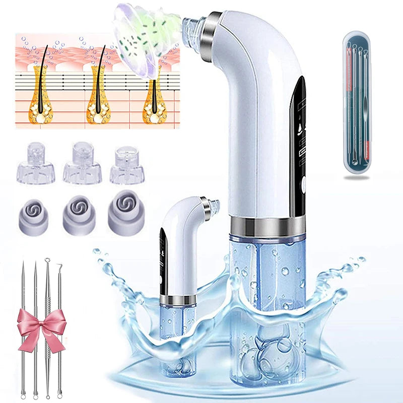Aspirateur électrique points noirs – Nettoyeur de pores micro-bulles rechargeable USB, soin visage en profondeur